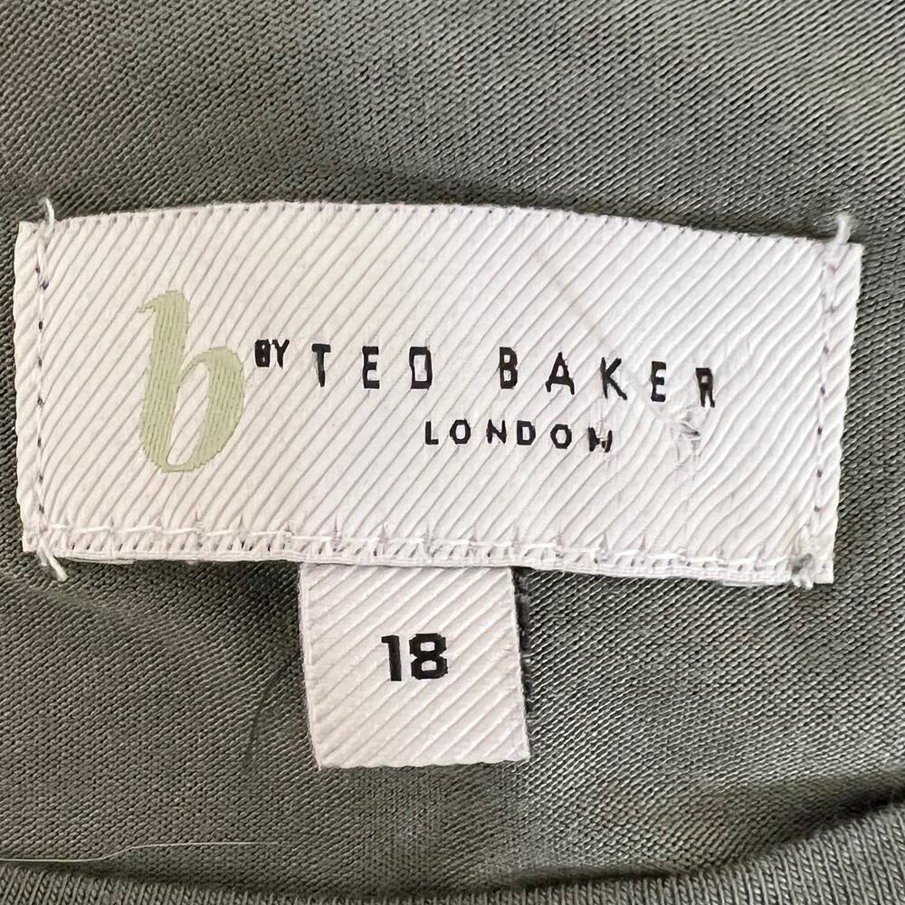 B by Ted Baker Jersey Sleep Shirt Lace Trim US Size 14 Olive Floral - Picture 5 of 6